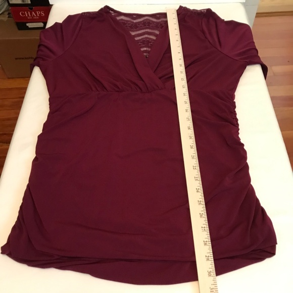 TORRID Lace Surplice V-Neck Blouse Ruched Top Burgundy Women’s Plus Size 2X - Picture 16 of 16